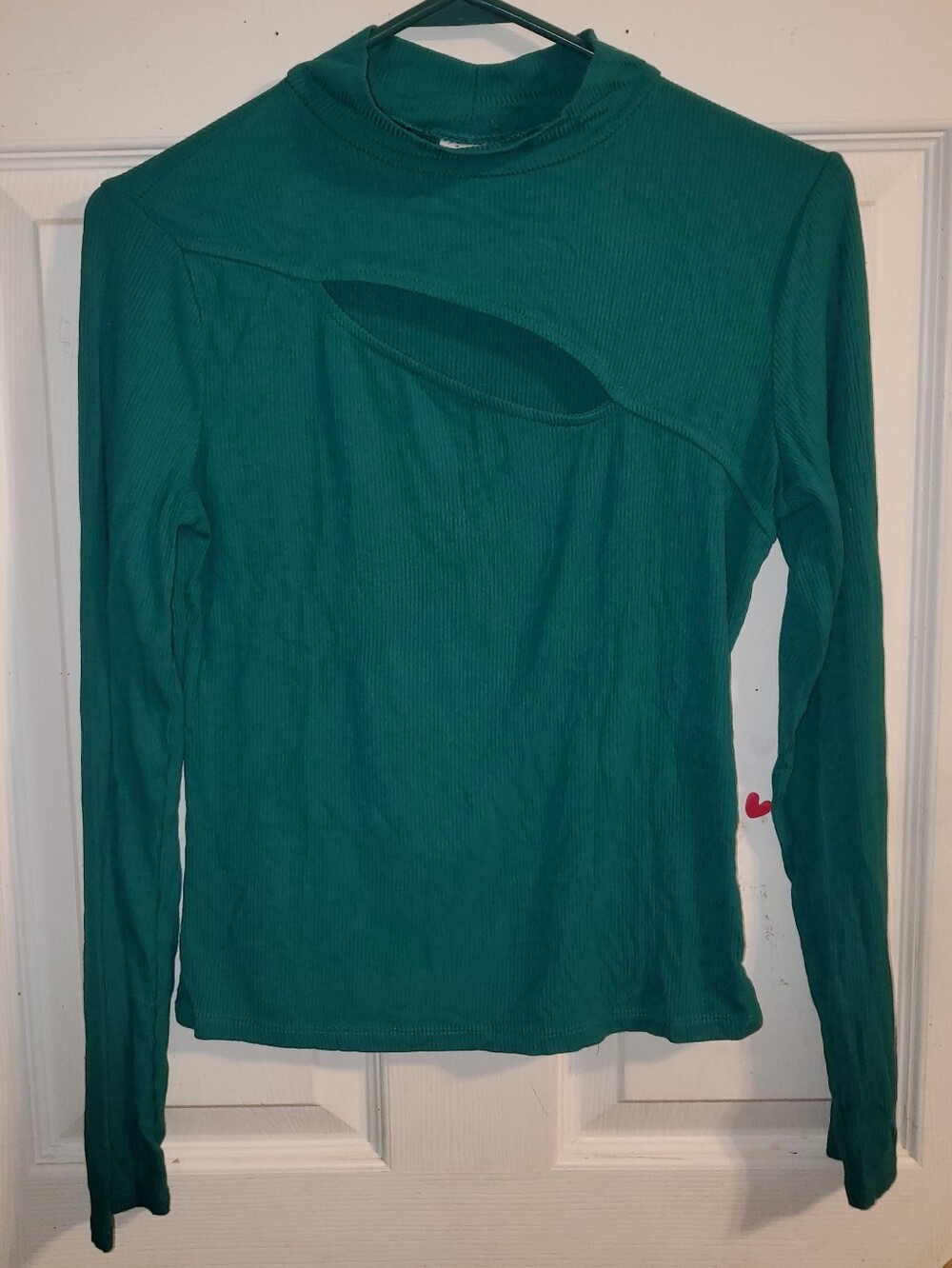 5 for $25 | Self Esteem Asymmetrical Chest Keyhole Mock Neck Long Sleeve Shirt